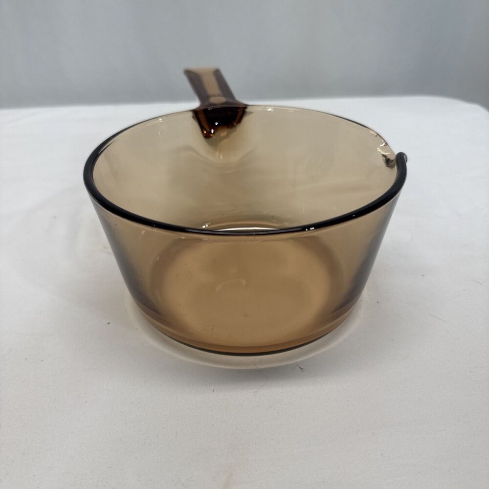 Vintage Amber Brown Vision Ware Corning USA 1L Sauce Pot Spout Lid Glass - Picture 2 of 10